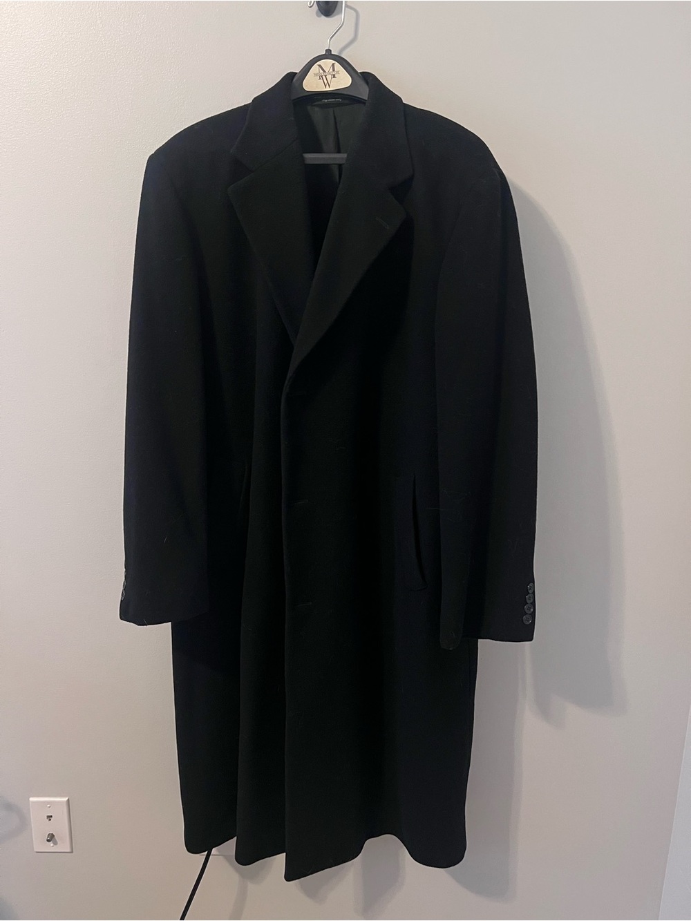 Andrew Fezza Black Pea Coat - Classic Single-Breasted Style